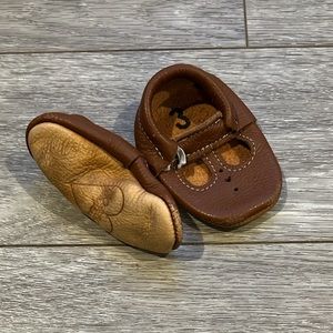 Brown leather Mary Janes